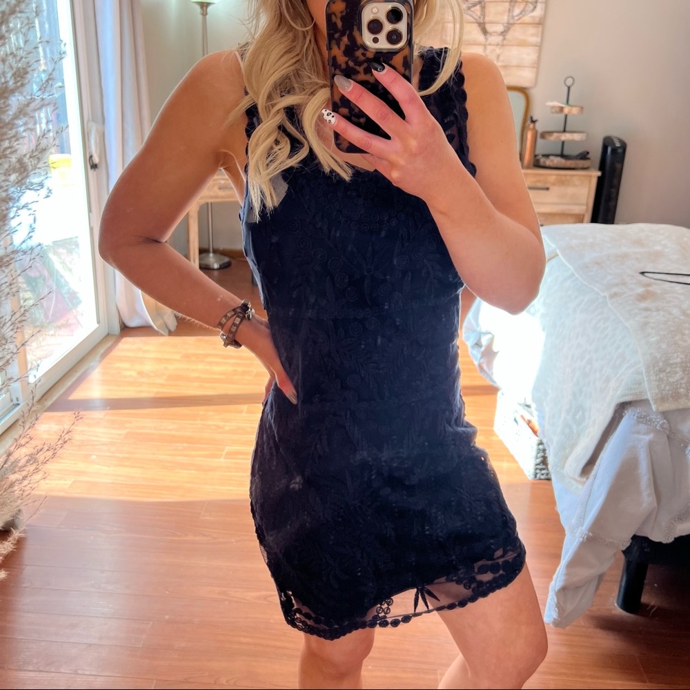 Express Black Lace Mini Dress